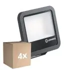 Multipack 4x Ledvance LED Floodlight Aluminium Black 69W 9150lm 100D - 830 Warm White | IP66 - Symmetrical